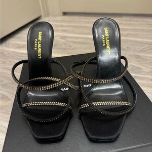 BRAND NEW YSL black with diamond strap heels